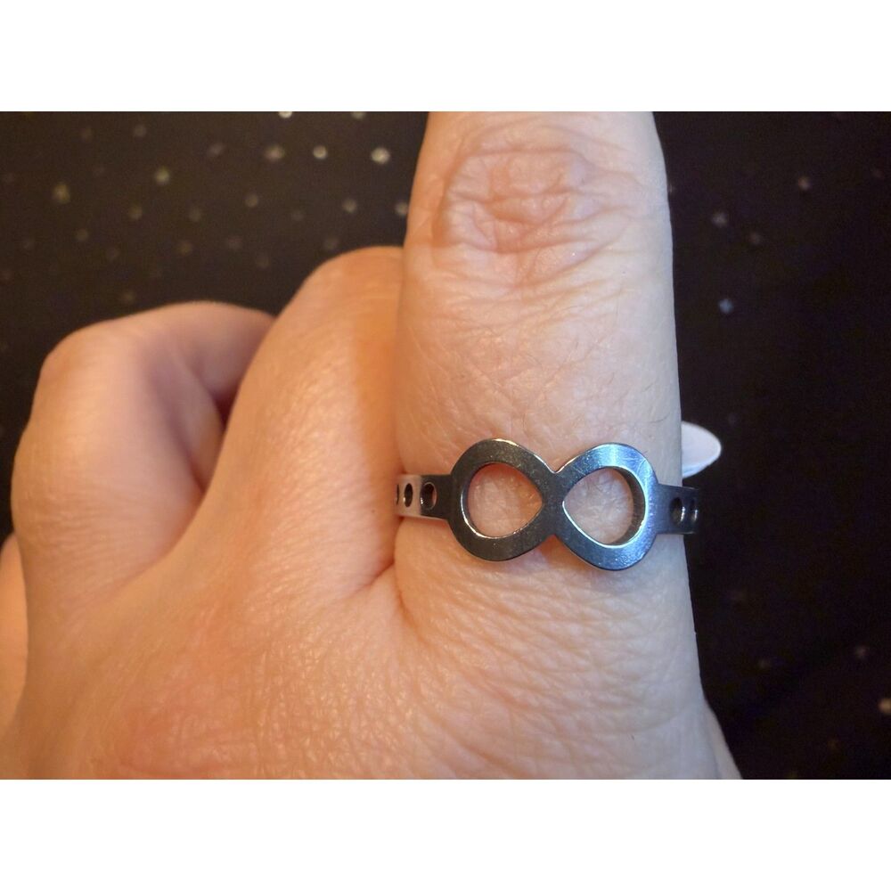 Infinity Ring Size 9.5 Stainless Steel, Silver Tone Forever Symbol Ring
